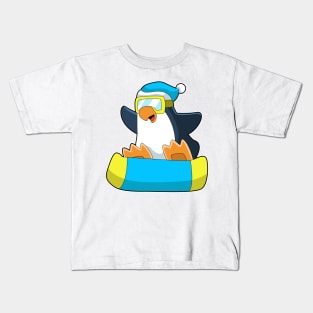 Penguin Snowboard Winter sports Kids T-Shirt